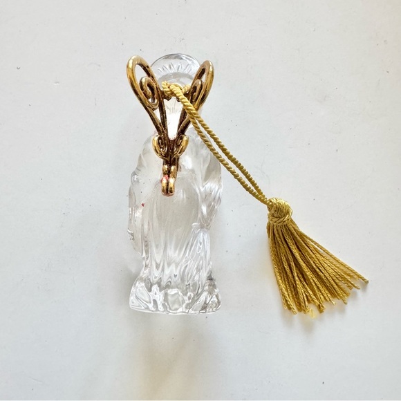 Gorham Crystal Antique Gold Angel Christmas Ornament With Box - Picture 6 of 6